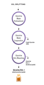 Glycerine Recovery During Oil Splitting / Transesterification Technology