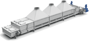 Horizontal cooler chain conveyor